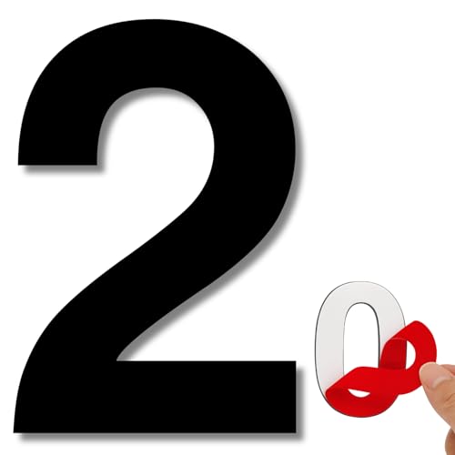 LEIASA | Numéro Adhésif Maison - 150 mm - Acier Inoxydable 304 - Nº 2 - Numéro Appartement/Hôtel - Numérotation des Portes - Numéro Adresse - Extérieur et...