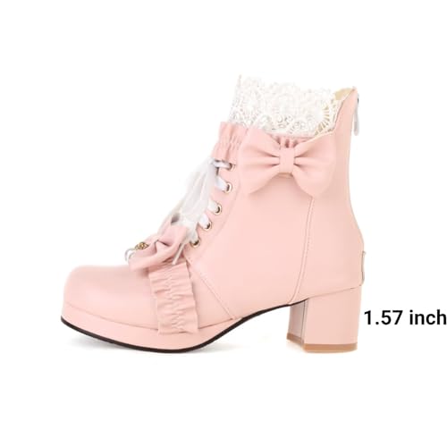 Goth Platform Boots Chunky High Heels Ankle Boots Lace Buckle Gothic Cosplay Booties Zipper Punk Shoes2