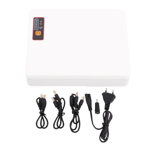 Asixxsix Mini USV DC 20000 MAh Batterie Backup, Unterbrechungsfreie Stromversorgung mit Betriebsanzeige, Bis zu 10 Stunden, Mini USV für Router, Modem, Kamera, USB Typ C POE (EU-Stecker)