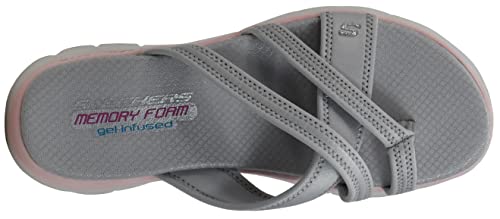 Skechers Women's Flex Appeal 2.0 - Start Up Sport Sandal Grey/Pink 10 M US