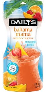 Daily's Strawberry Daiquiri Frozen Cocktail Pouch, 10 fl oz, Ready to Drink, No Blender Needed (bahama mama)