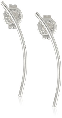 Amazon Collection Sterling Silver Curved Bar Stud Earrings