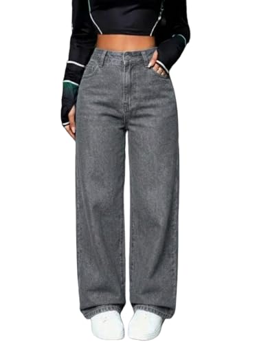 Image of Women High Waist Wide Leg Denim Baggy Jeans Casual High Waist || Wide Leg || Modern Look || Baggy fit Fashion Beauty Lovely Unique Denim Jeans for Women