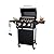 3-Burner Outdoor BBQ Propane Gas Grill, 30000 BTU, Portable Outdoor Gas Grill with Foldable Side Shelves, Built-in Thermometer, Easy Assembly for Backyard, Camping and Tailgating