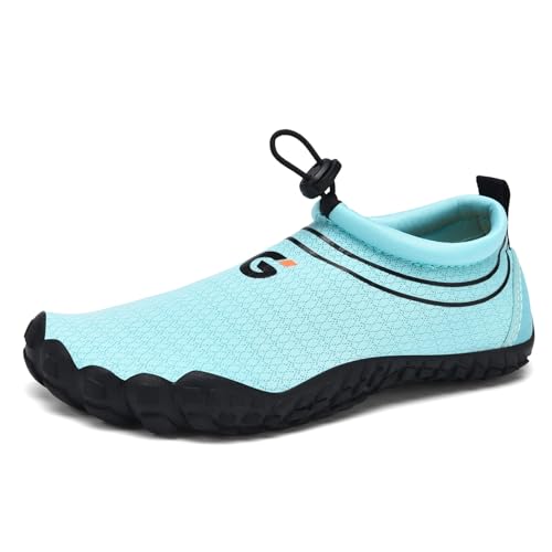 GemChve Escarpines Mujer Zapatillas Minimalistas Barefoot Hombre Zapatos Acuáticos Transpirable Suave Impermeable Secado Rápido Lightblue 38EU