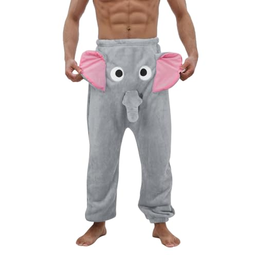 ZDSUHYIW Pantalones de pijama de elefante para hombre,