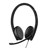 EPOS I SENNHEISER C10 USB Headset with Microphone | Wired Headphones with Simple and Flexible USB C Connection and EPOS BrainAdapt™ Technology ,Black