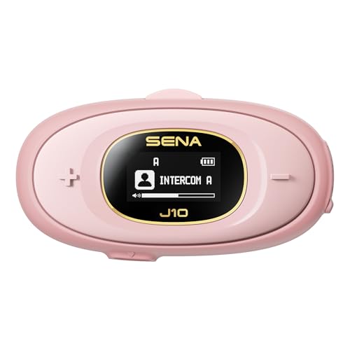 Sena J10 バイク用 Bluetoothインカム 【日本限定品】 4人同時通話対応 HDスピーカー搭載 インカム GPS音声案内/音楽再生/通話可能 LCD画面付き 大容量バッテリー ユニバーサルインターコム対応 ピンク【日本正規輸入品】(シングルセ