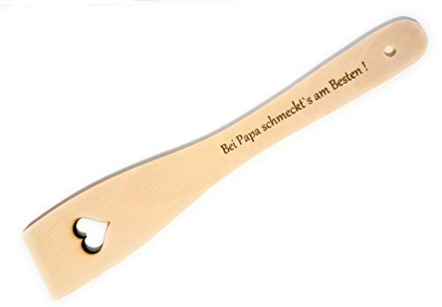 Dreamlife Espátula de madera con texto en alemán "Bei Papa schmeckts am Besten!"