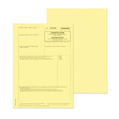 mashpaper Ursprungszeugnis Formular Vordruck 50 Stück für Laser- und Inkjetdrucker 11734 - Menge wählbar