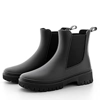 Fubotao Women's Short Rain Boots Waterproof Chelsea Rain Boots For Ladies