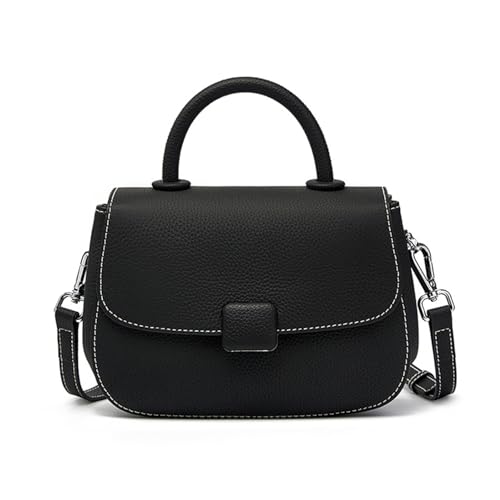 [MFFOR] ショルダーバッグ 本革 レディース 2way ハンドバッグ 斜め掛けバッグ ミニショルダー 軽量 コンパクト カジュアル シンプル おしゃれ 斜め掛け 肩掛け 手持ち 人気 通勤（ブラック）
