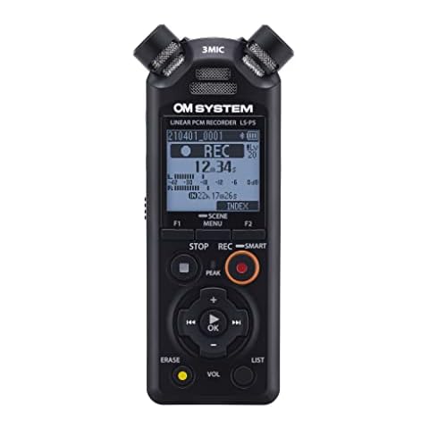 OM SYSTEM LS-P5 Hi-Res Audio Recorder with Tresmic II 3-Microphone System, widespread Directional Control, Built-in Bluetooth for Headphone Monitoring and Smartphone Control, 16 GB memory, 37h runtime Cover