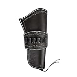 Étui de Pistolet en Cuir Style Western Warreplica   pour Revolver .22LR de 4 à 8 Pouces   Heritage Rough Rider (Munitions Noires pour droitier, Calibre 5 mm)