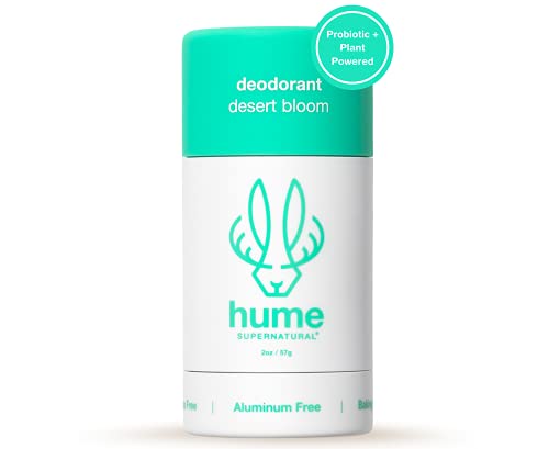 Hume Supernatural Plant-Based Deodorant - Aluminum-Free Deodorant for Women and Men | Natural Ingredients | Baking Soda-Free | Coconut, Probiotics & Prebiotics Anti Sweat Deodorant â€“ Desert Bloom 2 oz