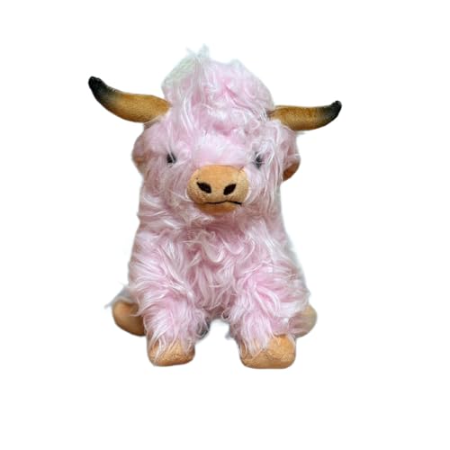 Famous Shamus Highland Cow Stuffed Dog Toy - Haggis The Highlander (Pink)