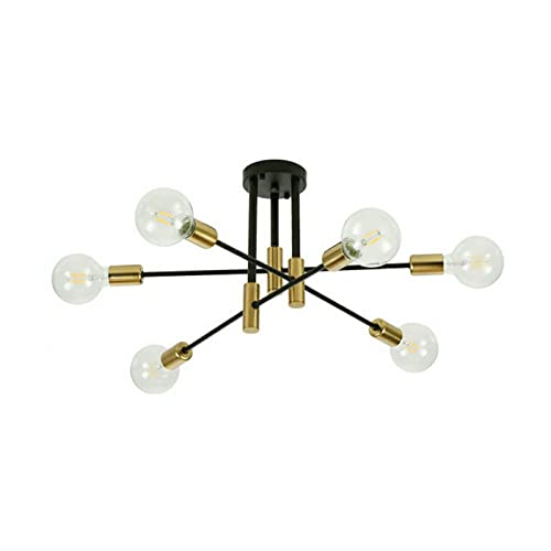 Plafonnier Sputnik noir fer forgé E27 luminaire semi-encastré