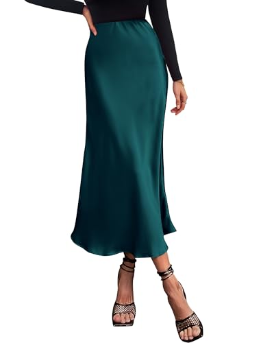 BTFBM 2026 Womens Spring Summer Long Satin Skirt Silk Elegant