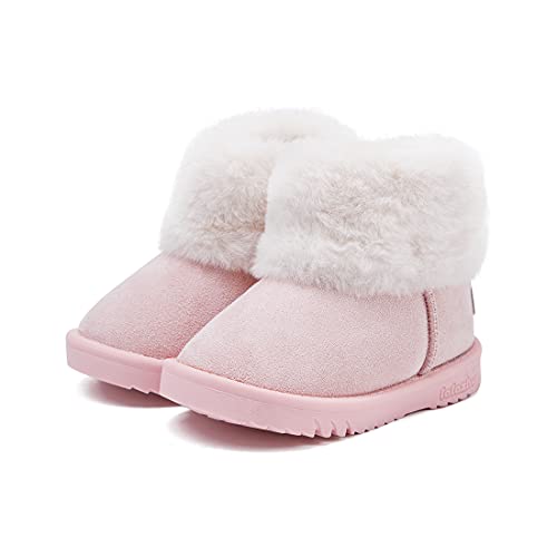Bmcitybm Baby Snow Winter Boots Girls Boys Cold Weather Faux Fur Shoes 6 12 18 24 Months Pink Size 6-12 Months Infant #TOP2