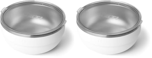 Image of YETI Rambler Bowl, Vacuum Insulated, Stackable and Nestable Stainless Steel Bowl with Lid, 4.5 Quart, White (Pack of 2)