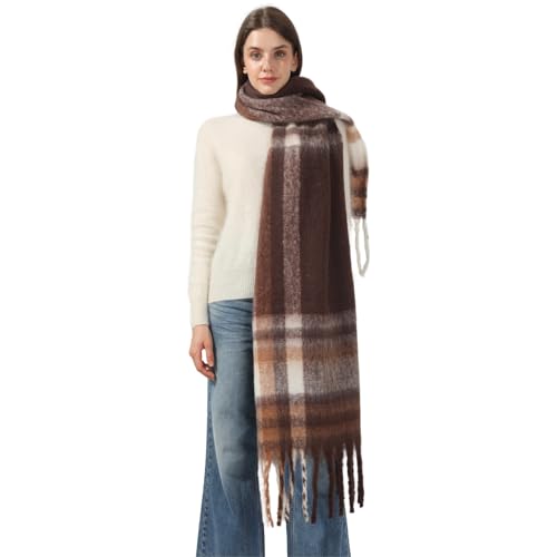 SUNDSGT Womens Winter Plaid Scarf Cold Weather Big Warm Long Soft Oversized Blanket Scarf Shawl Wrap2