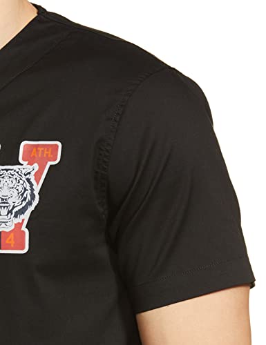Image of The Indian Garage Co Men Regular Fit Placement Print Half Sleeves Baseball Collar Casual Shirt