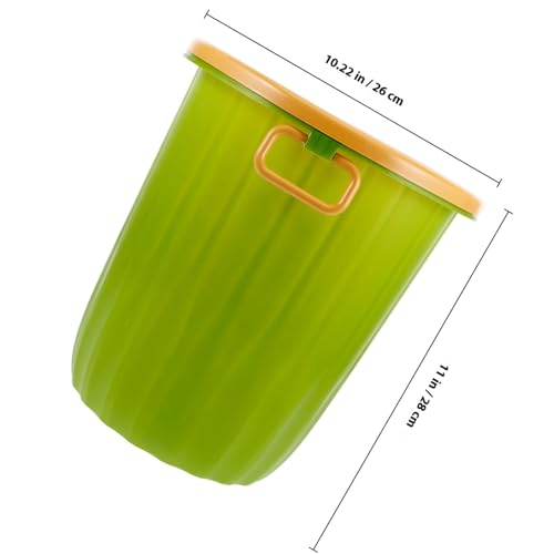 Caneca de basura verde grande de plástico con anillo de presión miniatura 2