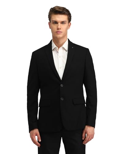 Image of Arrow Knitted Textured Pattern Mens Blazer with Three Pockets and Double-Vented Back Hem Single Breasted Blazer