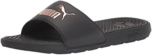 PUMA Women's Cool Cat Slide Sandal, Black-Rose Gold, 8 M US