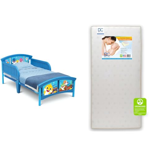 Delta Children Baby Shark Plastic Toddler Bed with Twinkle Stars Dual Sided 6