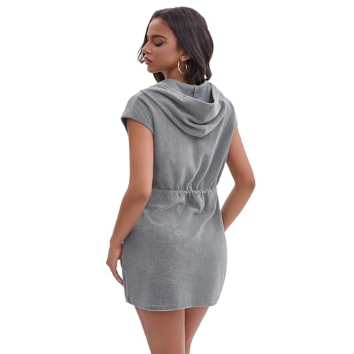 Terry Cloth Swim Cover Up for Women UPF 50+ Hooded Beach Swimsuits Cotton Robes Cover-up with Zipper Pockets3