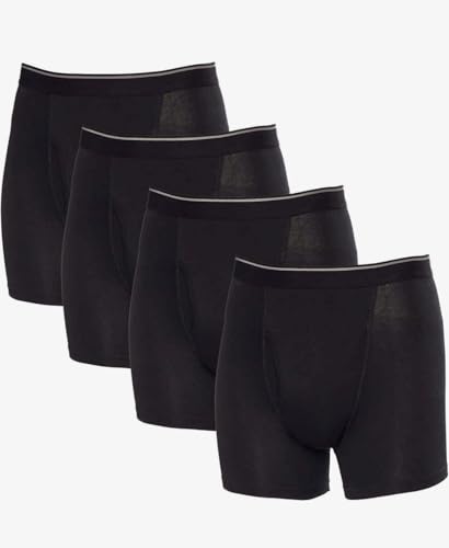 Kirkland Signature Men's Boxer Brief Pima Cotton 4 Pack, Black, XX-Large