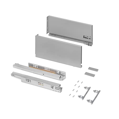 Emuca, Drawer kit for Kitchen or Bath Vertex, 40 kg (88 lb), Height 178 mm (7 inch), Depth 400mm (15,7 inch), Soft Close