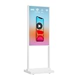 Canlarriz 32 inch Digital Signage Kiosk LCD Advertising Display Menu Displays Indoor Floor Standing Vertical Poster White 2+32GB 2K 700nits Android OS with USB