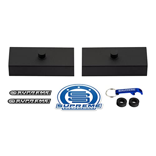 Supreme Suspensions - 1" Rear Lift Blocks For 2019-2023 Chevrolet Silverado/GMC Sierra 2500HD 3500HD 8-LUG 2WD/4WD - High-Strength Steel Rear Lift Blocks (5/8th Pin)