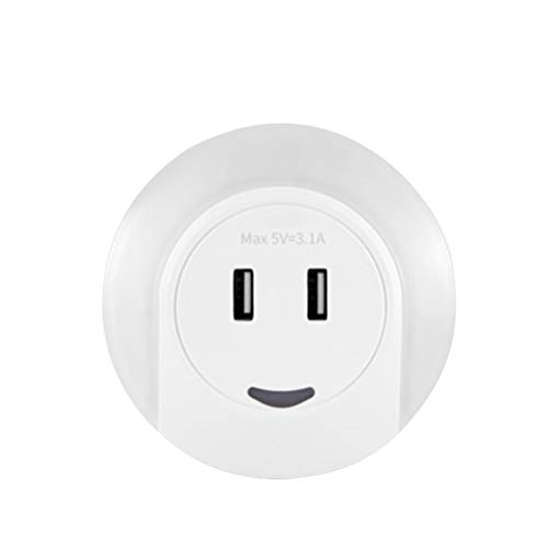 Preisvergleich Produktbild OSALADI LED-Nachtlicht Doppel-USB-Telefongebühr 2.1A 0.5W Nachtlampe