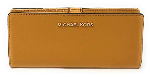 Michael Kors Jet Set Travel Flat Slim Bifold Saffiano Leather Wallet (Marigold)