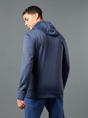 Image of TECHNOSPORT Mens Fleece Slim Fit Solid Regular Fit Hooded Jacket with Techno Warm+, Fast Dry for Winter Use
