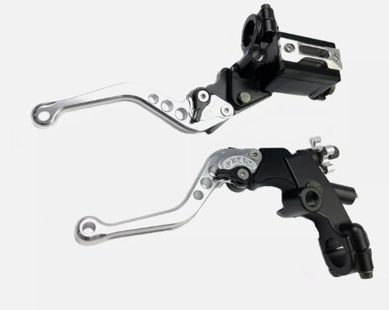 Universal 7/8" Motorcycle Silver Front Brake Clutch CNC Cylinder Reservoir Lever