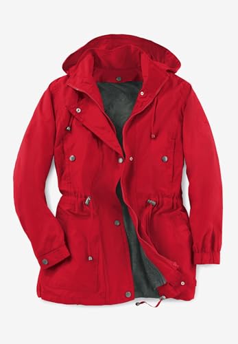 Woman Within Black Plus Size Fleece-Lined Anorak, 4X-Large - Image 5