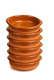 Barro natural esmaltado Cazuela tartera olla baja en barro esmaltado - AIR FRYER - HORNO - MICROONDAS - LAVAVAJILLAS - FUEGO DIRECTO (PACK 6-16 CMS)