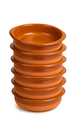 Cazuela tartera olla baja en barro esmaltado - AIR FRYER - HORNO - MICROONDAS - LAVAVAJILLAS - FUEGO DIRECTO (PACK 6-16 CMS)