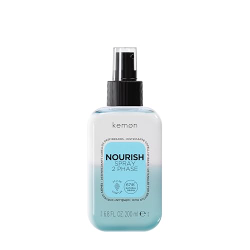 Kemon - Nourish Spray 2Phase, Districante Senza Risciacquo Per Capelli Sfibrati, Elevato Potere Idratante, Effetto Anti-Crespo, Favorisce La Gestibilità Del Capello, 200 ml