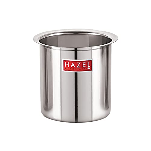 Image of HAZEL Steel Milk Pot with Lid | 5000 ml Stainless Steel Milk Boiler Container | Milk Boiling Vessel Gunj for Kitchen