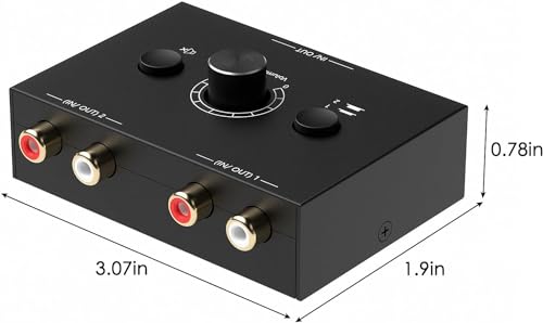 Image of Y.D.F 2-Way Bi-Directional RCA Switch, HiFi AV L /R Sound Channel 1 in 2 Out or 2 in 1 Out, L /R Sound Channel Audio Switcher Splitter RCA Stereo Selector for DVD Stereo Speaker CD Player