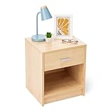 Amazon Basics, Comodino, Comodino a 1 Cassetto, Mobile per Camera da Letto, Finitura in Ac...