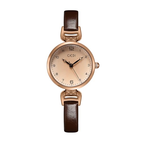 Montre en cuir pour femme à lecture facile fin de la fatigue visuelle avec le style vintage
