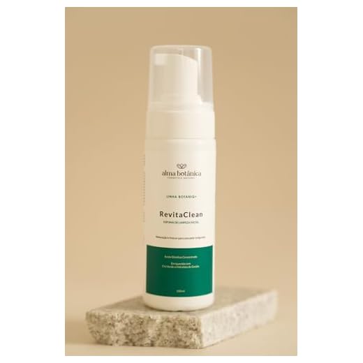 Alma Botânica RevitaClean, Espuma de Limpeza Facial com Ácido Glicólico, Chá Verde e Hidrolato de Goiaba, 150ml