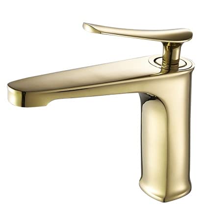 Grifo de lavabo dorado contra salpicaduras mezclador frío y caliente negro para baño