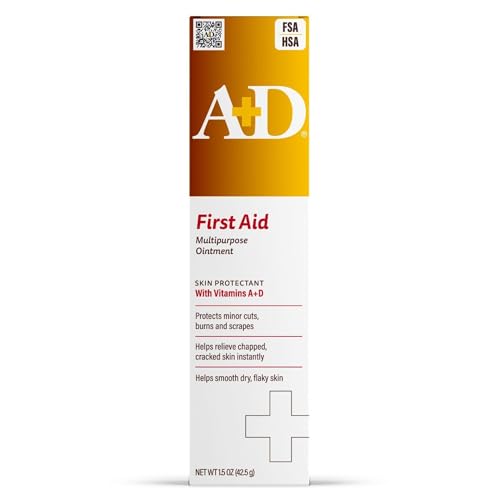 A+D First Aid Healing Ointment - Moisturizing Skin Protectant for Dry Cracked Heels, Elbows, Hands and Lips - Use After Hand Washing, Packaging May Vary, Multicolor – 1.5 oz Tube